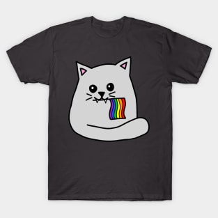 pride flag cat T-Shirt